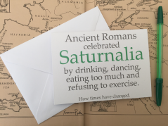 Saturnalia Christmas card Roman history